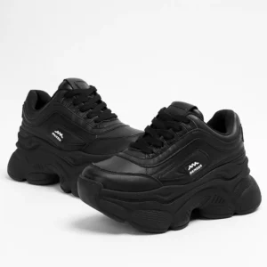 tenis oscuros de plataforma para mujer REF 813 en color oscuro – Bianetti Calzature